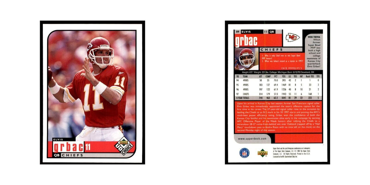 Elvis Grbac 1998 UD Choice #89 Football Cards Football Card NM