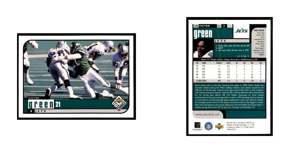 Victor Green 1998 UD Choice #128 Football Cards Football Card NM