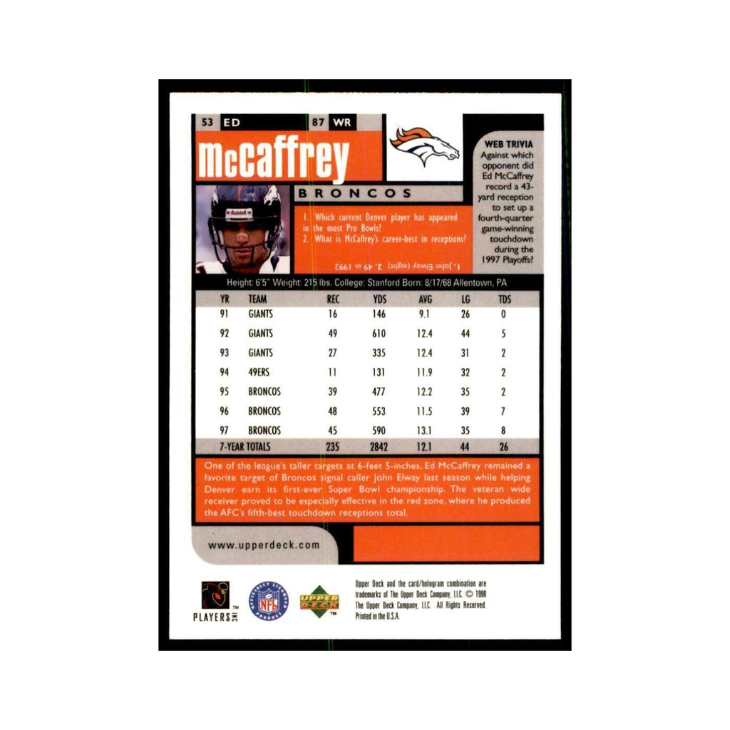Ed McCaffrey 1998 UD Choice #53 Football Cards Football Card NM