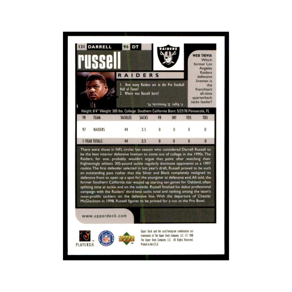 Darrell Russell 1998 UD Choice #131 Football Cards Football Card NM