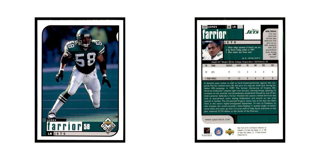 James Farrior 1998 UD Choice #127 Football Cards Football Card NM