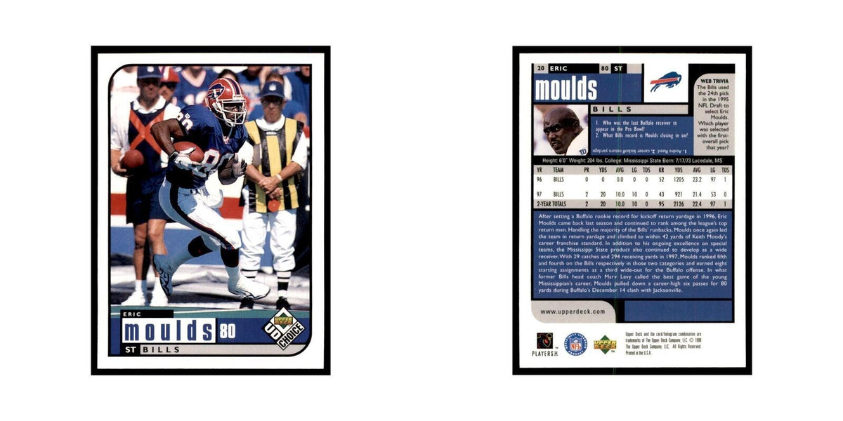 Eric Moulds 1998 UD Choice #20 Football Cards Football Card NM