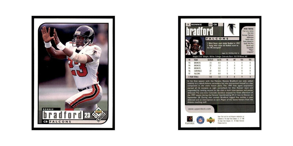 Ronnie Bradford 1998 UD Choice #9 Football Cards Football Card NM