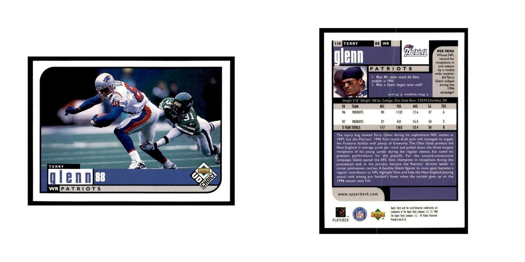 Terry Glenn 1998 UD Choice #110 Football Cards Football Card NM