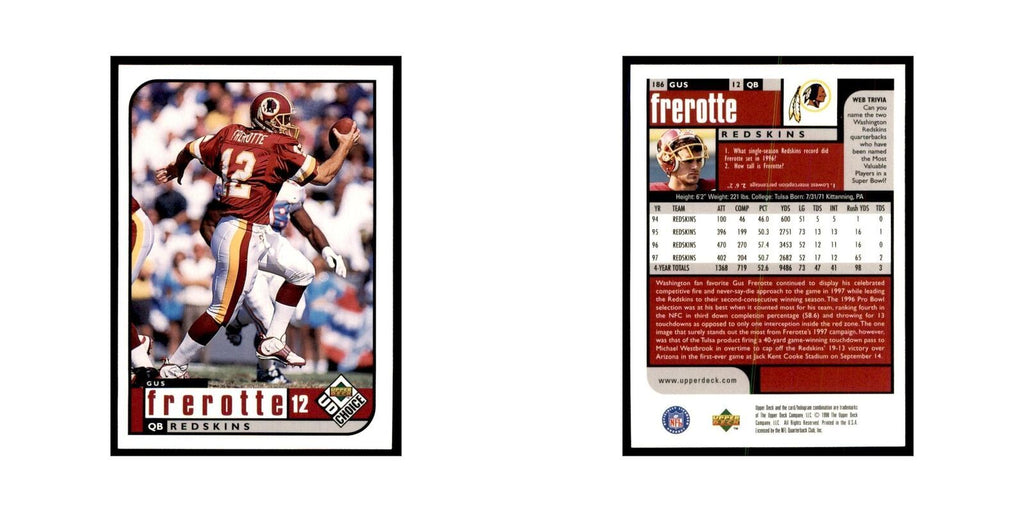 Gus Frerotte 1998 UD Choice #186 Football Cards Football Card NM