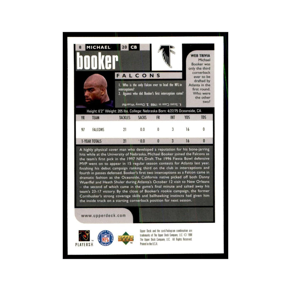 Michael Booker 1998 UD Choice #8 Football Cards Football Card NM
