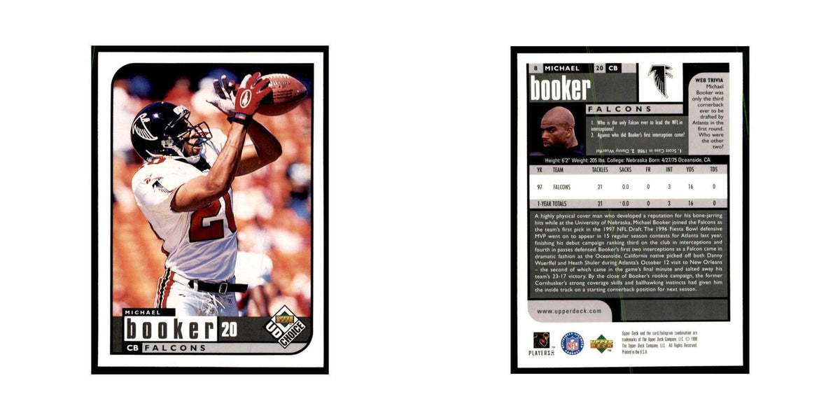 Michael Booker 1998 UD Choice #8 Football Cards Football Card NM