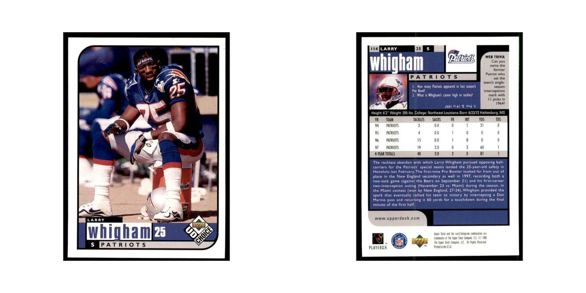 Larry Whigham 1998 UD Choice #114 Football Cards Football Card NM