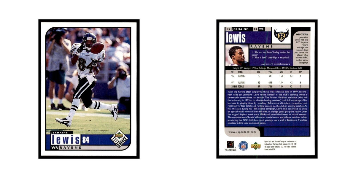 Jermaine Lewis 1998 UD Choice #15 Football Cards Football Card NM