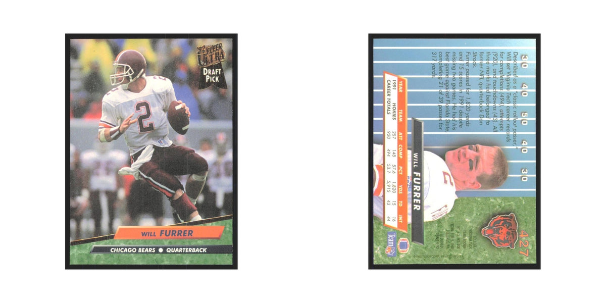 Will Furrer 1992 Fleer Ultra #427 Football Cards Football Card NM