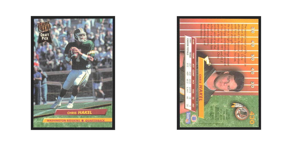 Chris Hakel 1992 Fleer Ultra #430 Football Cards Football Card NM