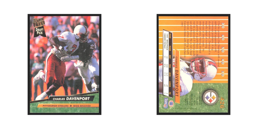Charles Davenport 1992 Fleer Ultra #426 Football Cards Football Card NM
