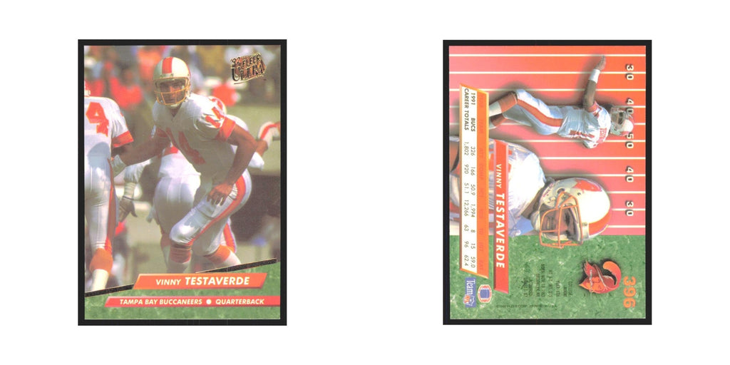 Vinny Testaverde 1992 Fleer Ultra #396 Football Cards Football Card NM