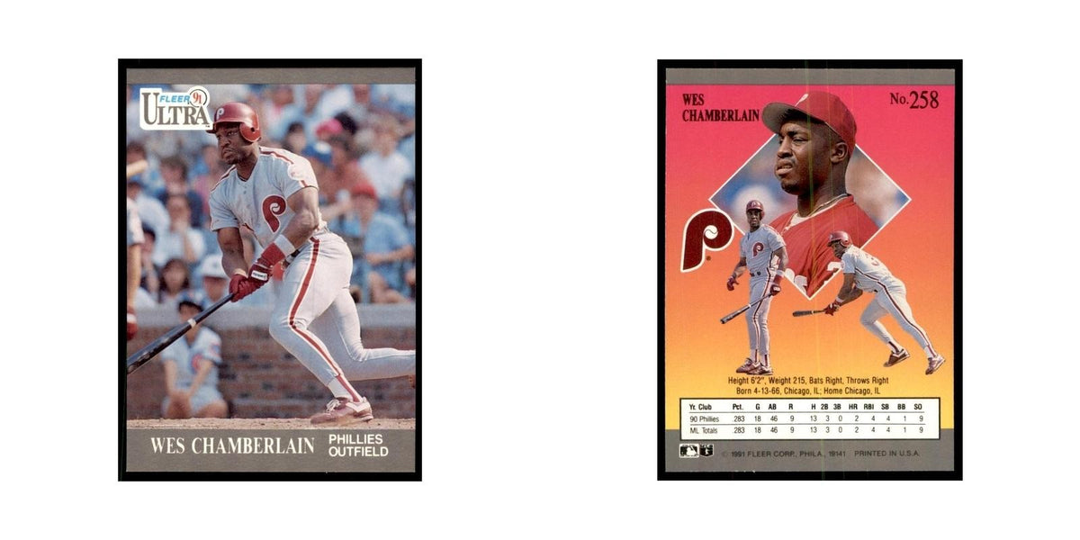 Wes Chamberlain 1991 Fleer Ultra #258 Baseball Cards Baseball Card NM