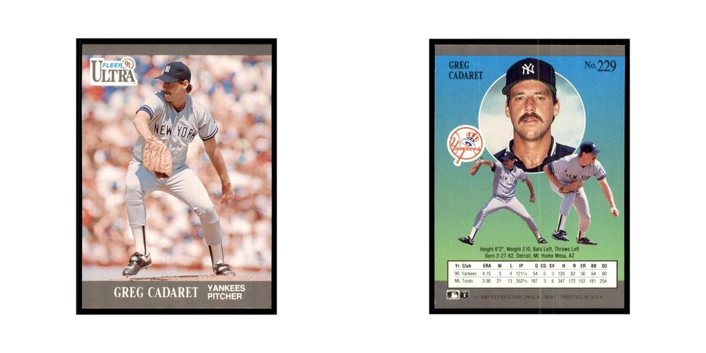 Greg Cadaret 1991 Fleer Ultra #229 Baseball Cards Baseball Card NM