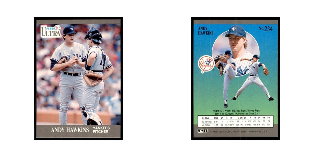 Andy Hawkins 1991 Fleer Ultra #234 Baseball Cards Baseball Card NM