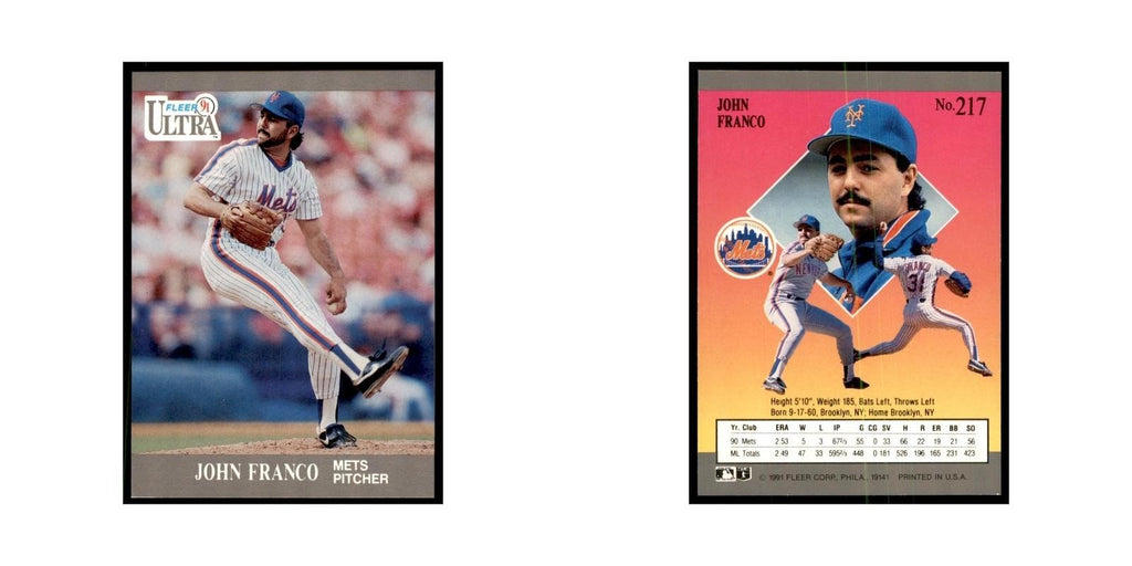 John Franco 1991 Fleer Ultra #217 Baseball Cards Baseball Card NM