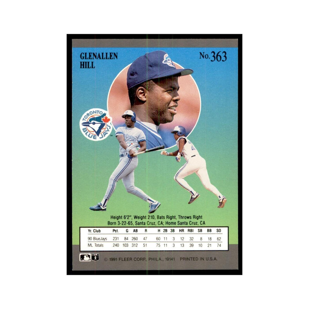 Glenallen Hill 1991 Fleer Ultra #363 Baseball Cards Baseball Card NM