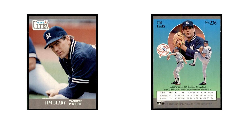 Tim Leary 1991 Fleer Ultra #236 Baseball Cards Baseball Card NM
