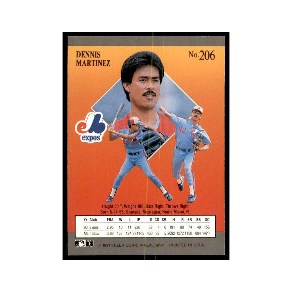 Dennis Martinez 1991 Fleer Ultra #206 Baseball Cards Baseball Card NM