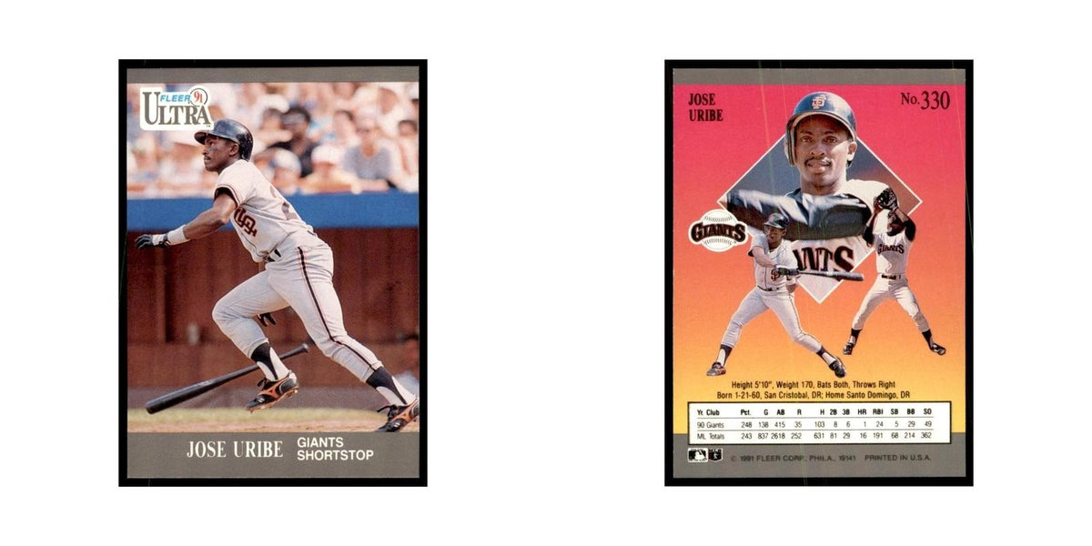 Jose Uribe 1991 Fleer Ultra #330 Baseball Cards Baseball Card NM