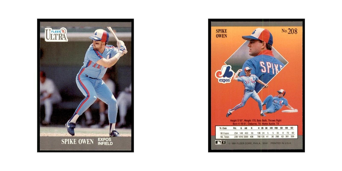 Spike Owen 1991 Fleer Ultra #208 Baseball Cards Baseball Card NM