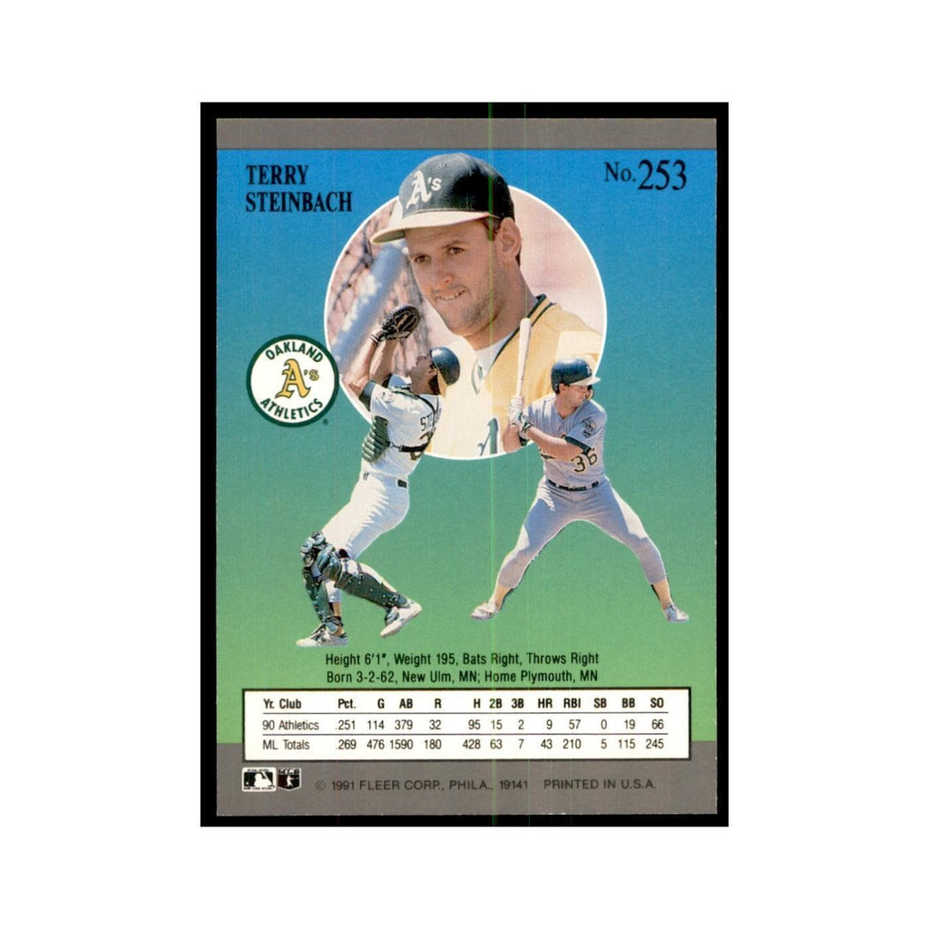 Terry Steinbach 1991 Fleer Ultra #253 Baseball Cards Baseball Card NM
