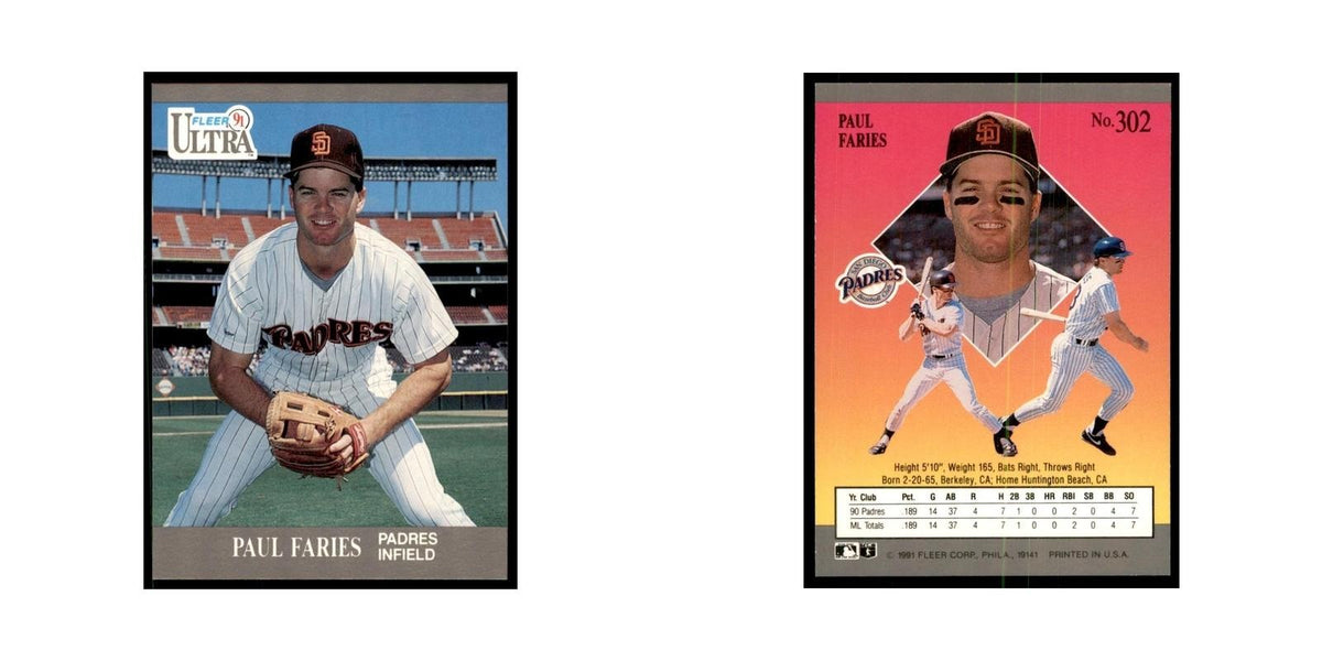 Paul Faries 1991 Fleer Ultra #302 Baseball Cards Baseball Card NM