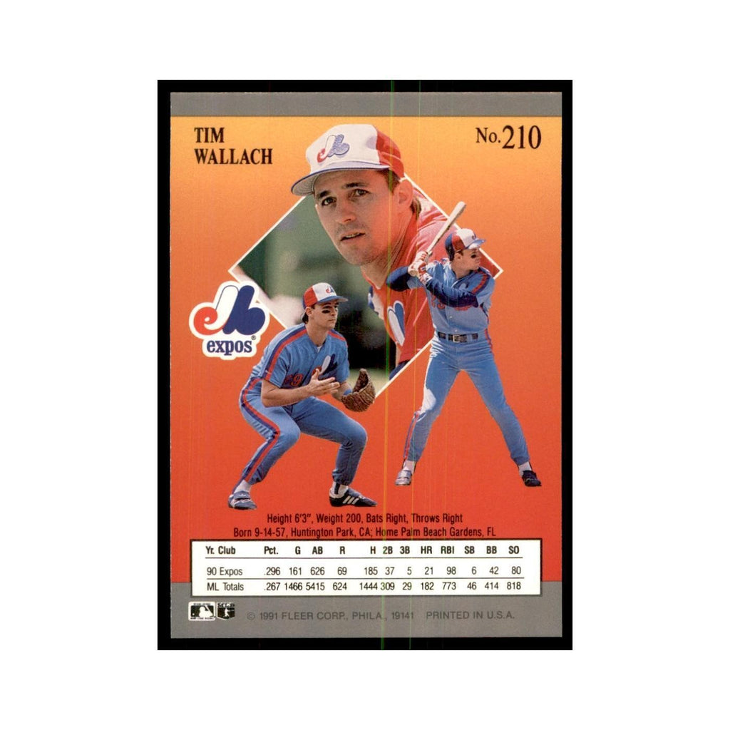 Tim Wallach 1991 Fleer Ultra #210 Baseball Cards Baseball Card NM