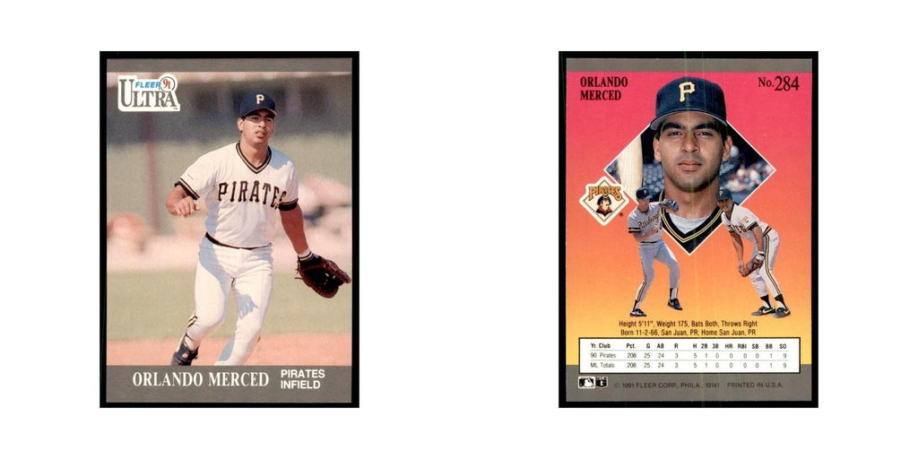 Orlando Merced 1991 Fleer Ultra #284 Baseball Cards Baseball Card NM