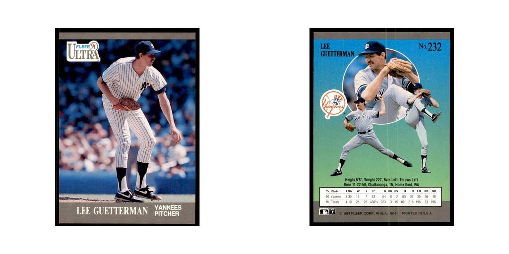 Lee Guetterman 1991 Fleer Ultra #232 Baseball Cards Baseball Card NM