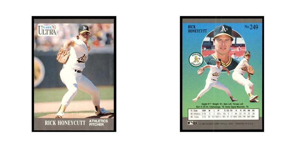 Rick Honeycutt 1991 Fleer Ultra #249 Baseball Cards Baseball Card NM