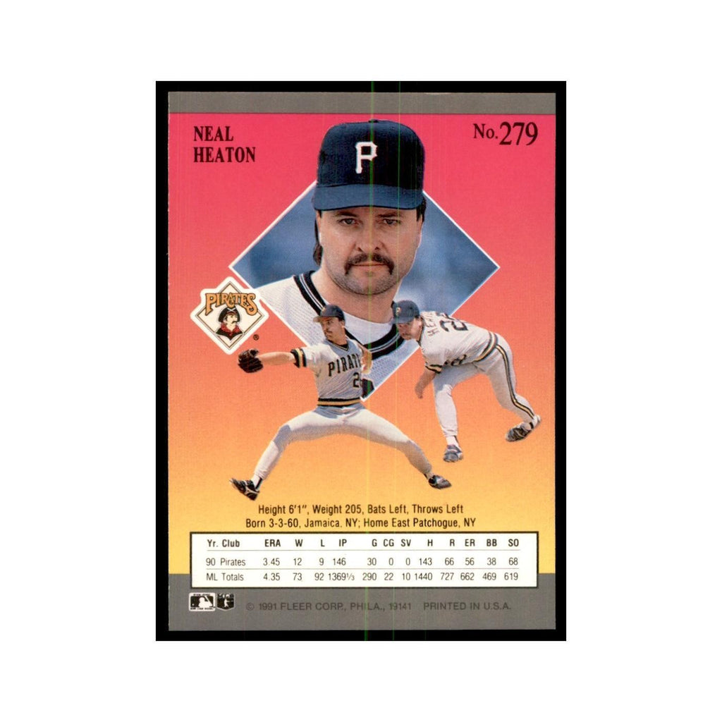 Neal Heaton 1991 Fleer Ultra #279 Baseball Cards Baseball Card NM