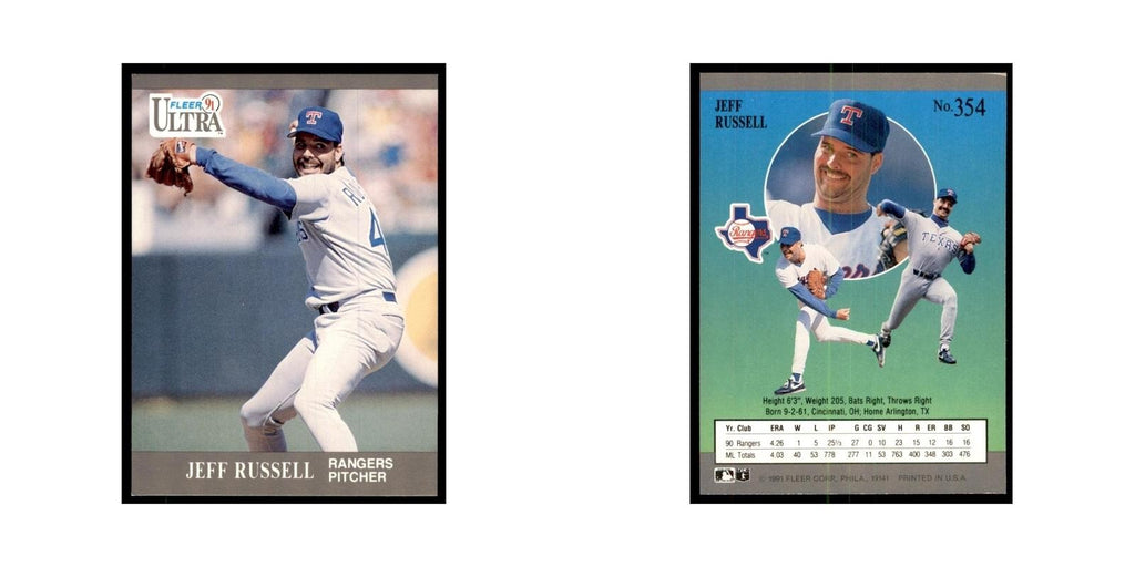 Jeff Russell 1991 Fleer Ultra #354 Baseball Cards Baseball Card NM