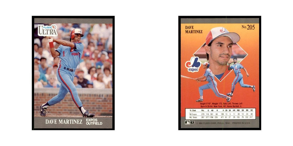 Dave Martinez 1991 Fleer Ultra #205 Baseball Cards Baseball Card NM