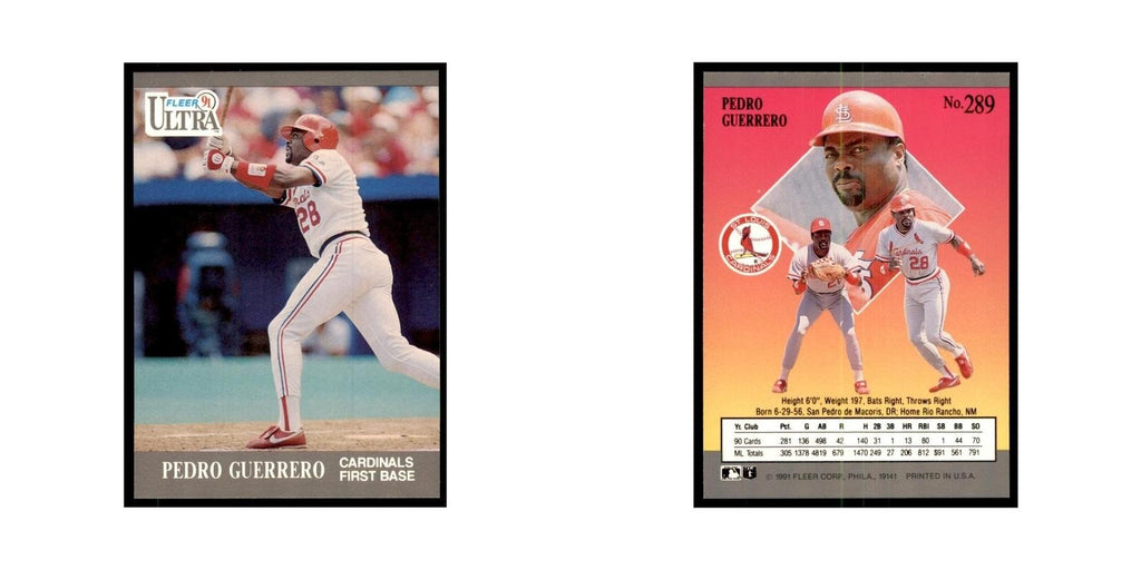 Pedro Guerrero 1991 Fleer Ultra #289 Baseball Cards Baseball Card NM