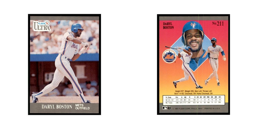 Daryl Boston 1991 Fleer Ultra #211 Baseball Cards Baseball Card NM
