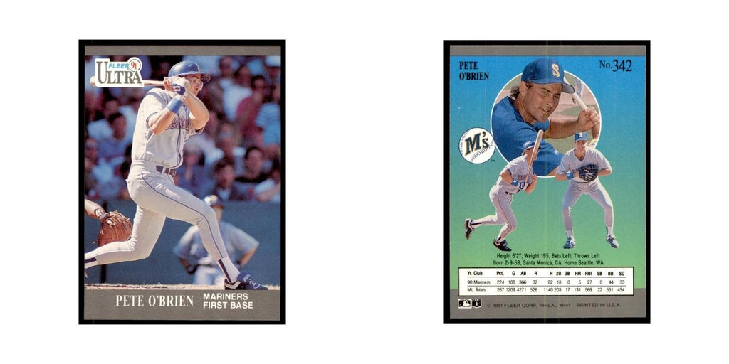 Pete O'Brien 1991 Fleer Ultra #342 Baseball Cards Baseball Card NM