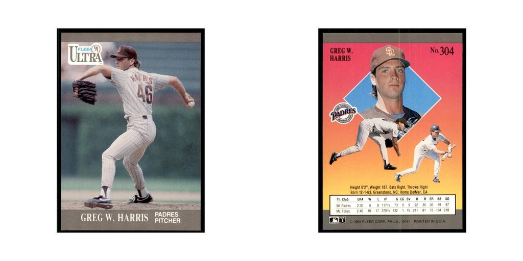 Greg W. Harris 1991 Fleer Ultra #304 Baseball Cards Baseball Card NM