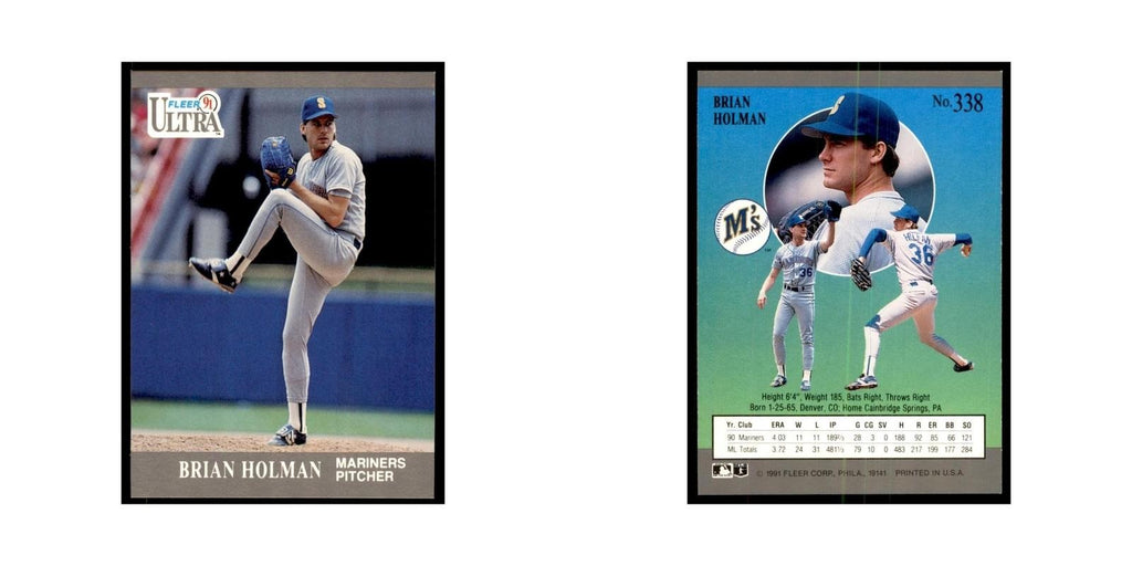 Brian Holman 1991 Fleer Ultra #338 Baseball Cards Baseball Card NM