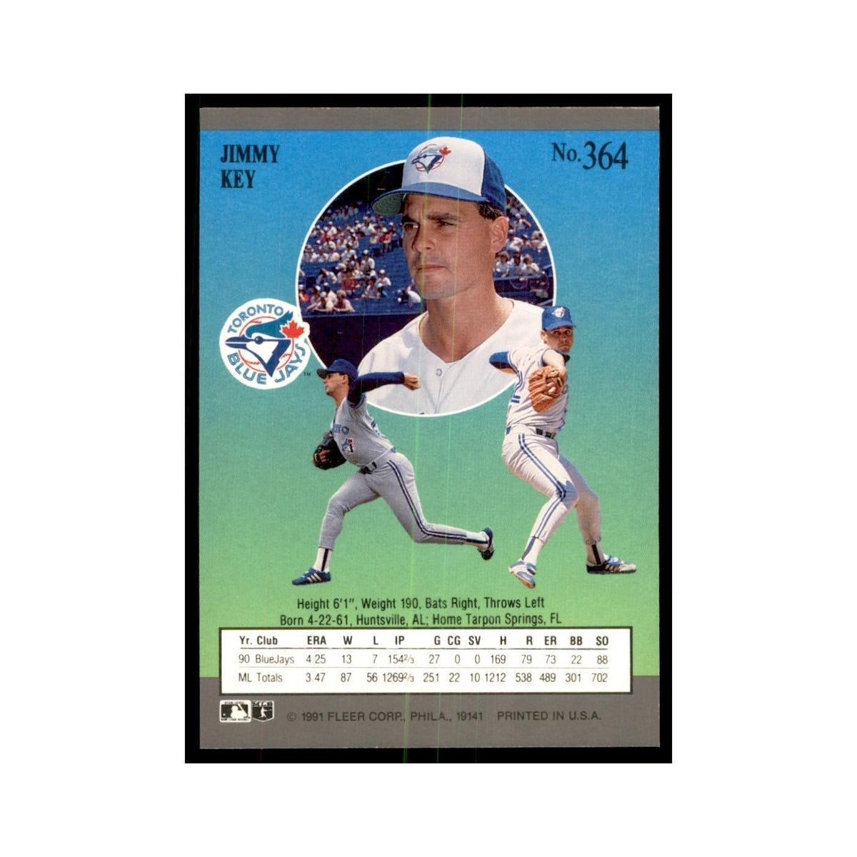 Jimmy Key 1991 Fleer Ultra #364 Baseball Cards Baseball Card NM