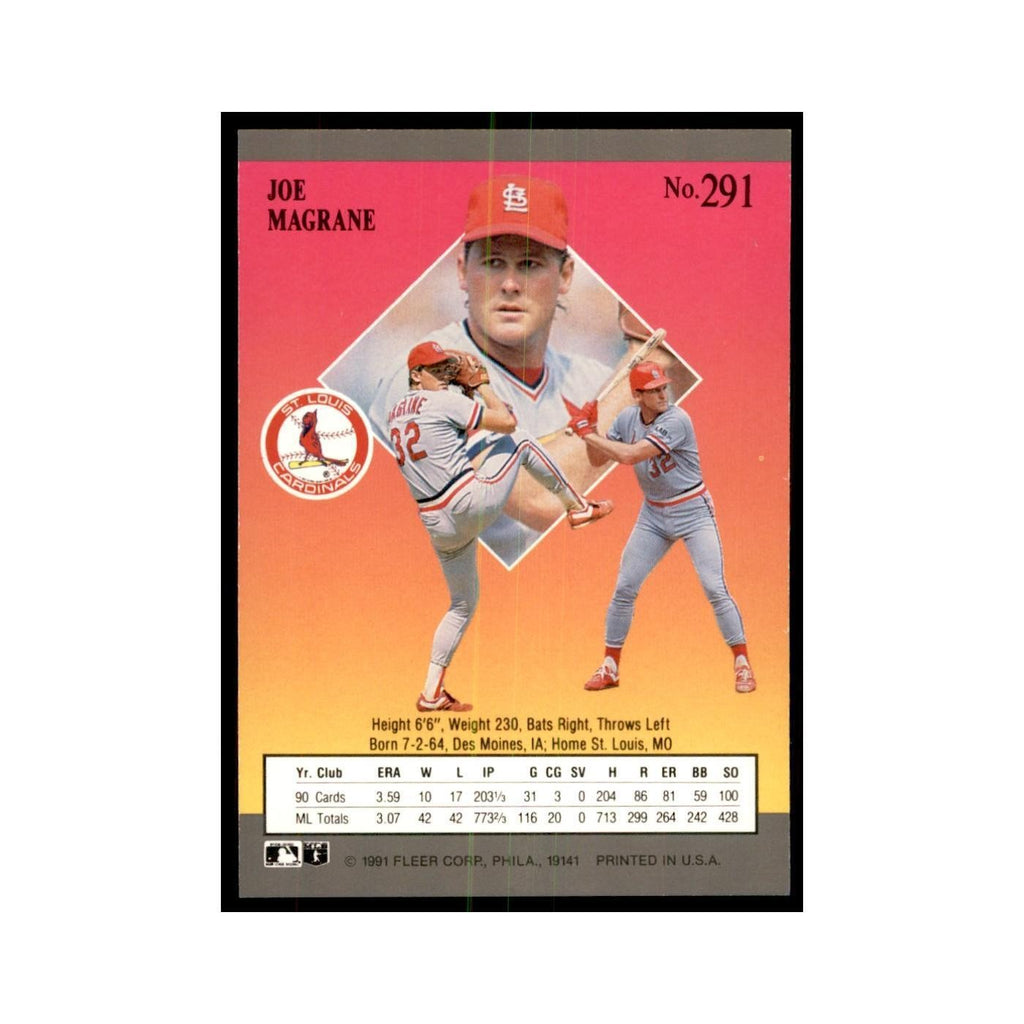 Joe Magrane 1991 Fleer Ultra #291 Baseball Cards Baseball Card NM