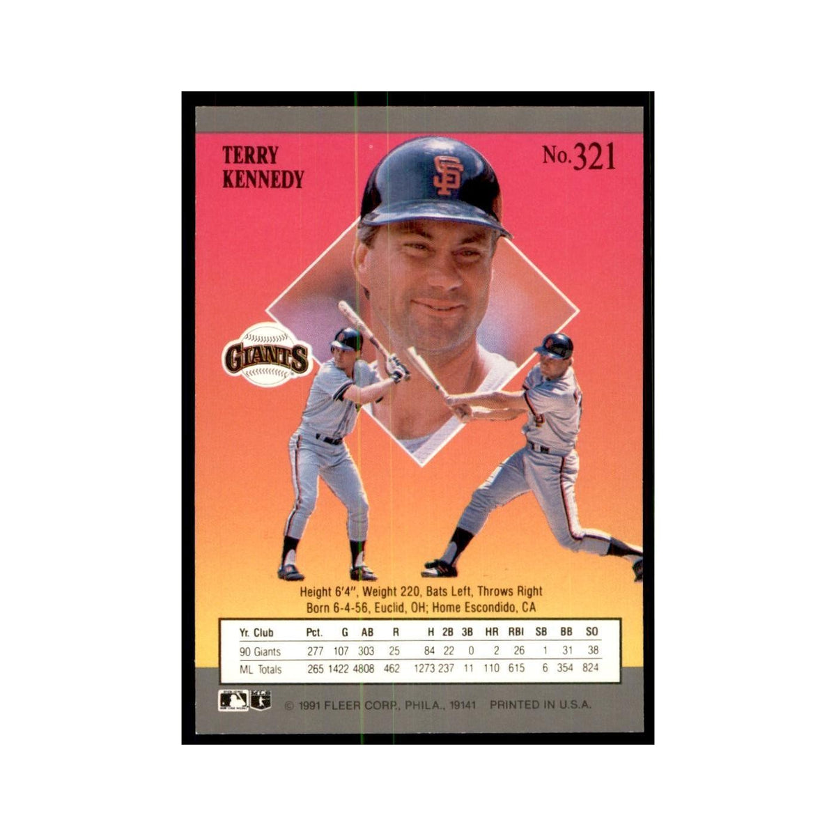 Terry Kennedy 1991 Fleer Ultra #321 Baseball Cards Baseball Card NM