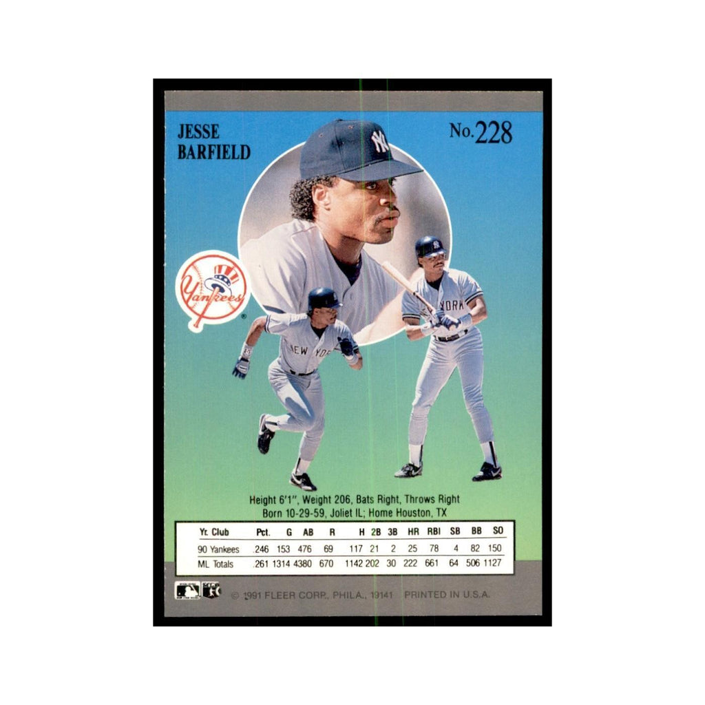 Jesse Barfield 1991 Fleer Ultra #228 Baseball Cards Baseball Card NM