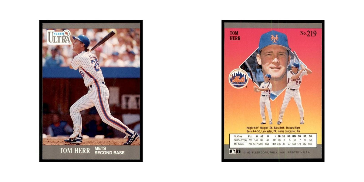 Tom Herr 1991 Fleer Ultra #219 Baseball Cards Baseball Card NM