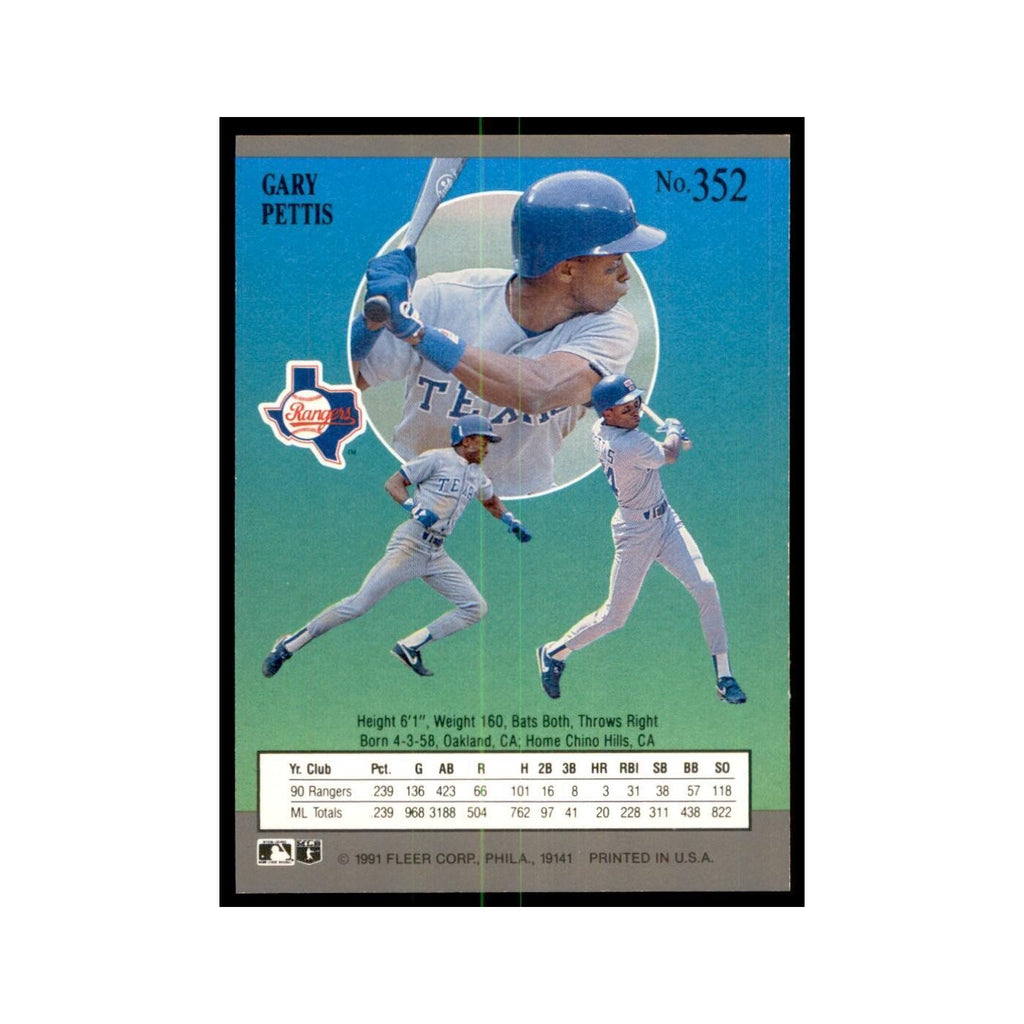 Gary Pettis 1991 Fleer Ultra #352 Baseball Cards Baseball Card NM
