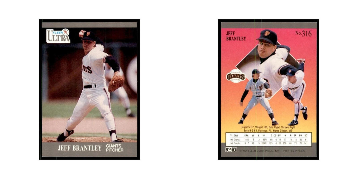 Jeff Brantley 1991 Fleer Ultra #316 Baseball Cards Baseball Card NM