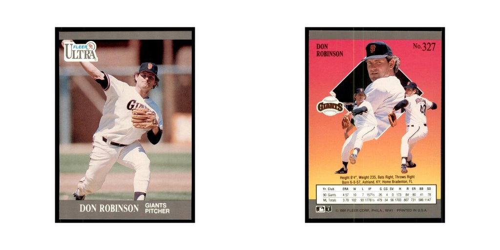 Don Robinson 1991 Fleer Ultra #327 Baseball Cards Baseball Card NM