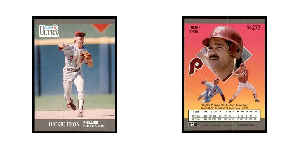 Dickie Thon 1991 Fleer Ultra #272 Baseball Cards Baseball Card NM