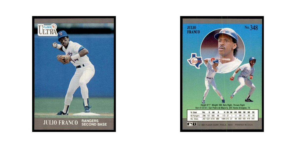 Julio Franco 1991 Fleer Ultra #348 Baseball Cards Baseball Card NM